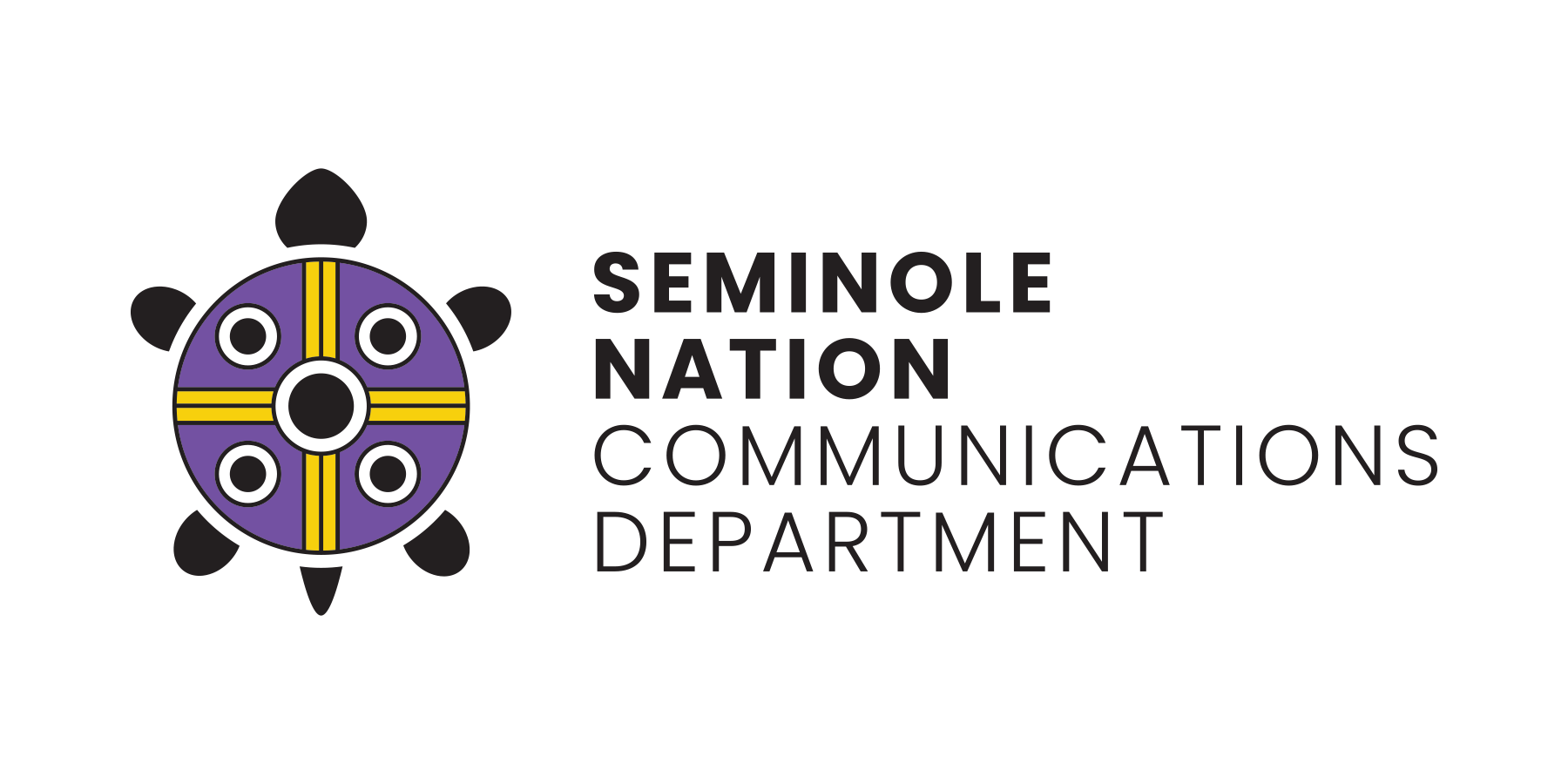 SEMINOLE NATION COMMUNCATIONS DEPARTMENT Logo of a tribe turtle