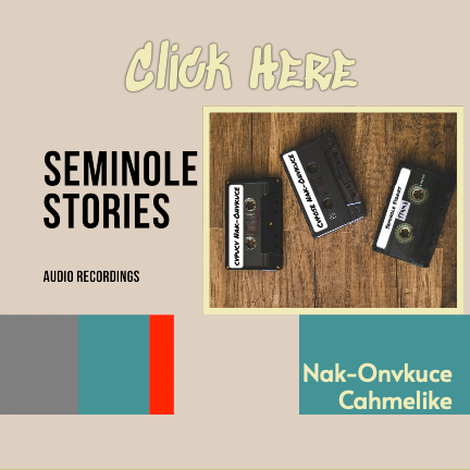 Three audio recording tapes of seminole stories. Nak-Onvkuce Cahmelike.Click Here to see more