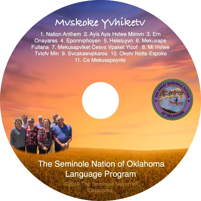 Group picture of The Seminole Nation of Oklahoma Language Program. There is four females and three males smiling.